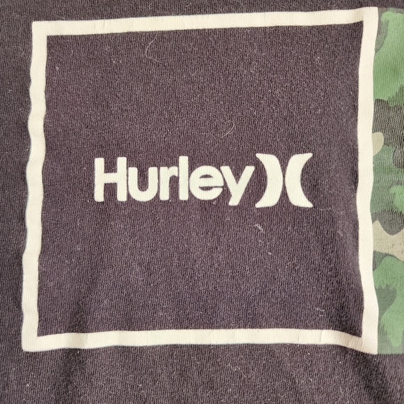Hurley Long Sleeve Black shirt with camo logo Size L - Picture 9 of 12